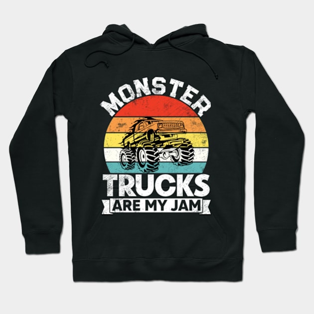 Monster Truck Are My Jam Vintage Truck Car Hoodie by RiseInspired